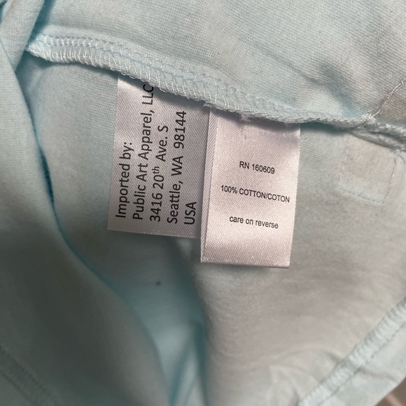 Men's T-shirt by Public Art. Popsicle graphic. Aqua/white/blue. Sz S - Picture 5 of 6